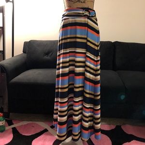 Robert Louis Long Striped Skirt in Size Small